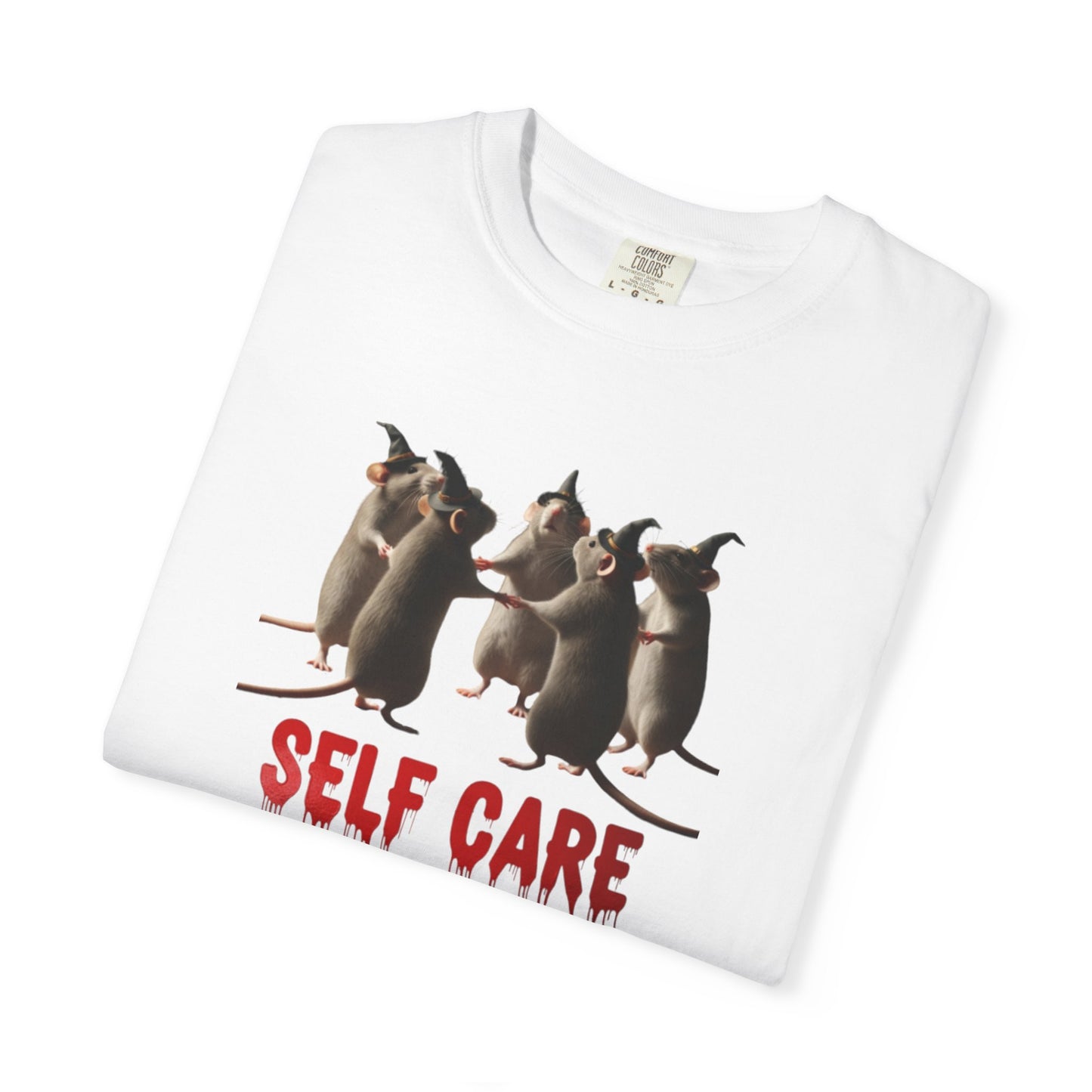 "Self Care" Witchy Rats T-Shirt | Funny Dark Humor Tee | Goblincore Spooky Season Apparel | Ironic Rat Cult Gift