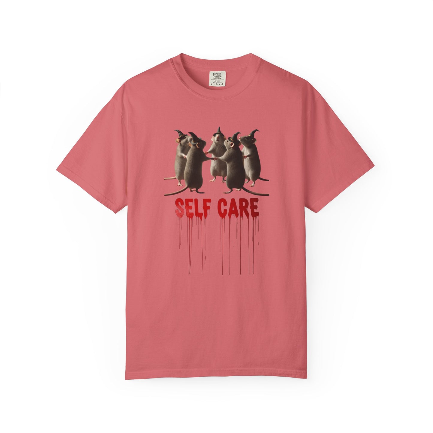 "Self Care" Witchy Rats T-Shirt | Funny Dark Humor Tee | Goblincore Spooky Season Apparel | Ironic Rat Cult Gift