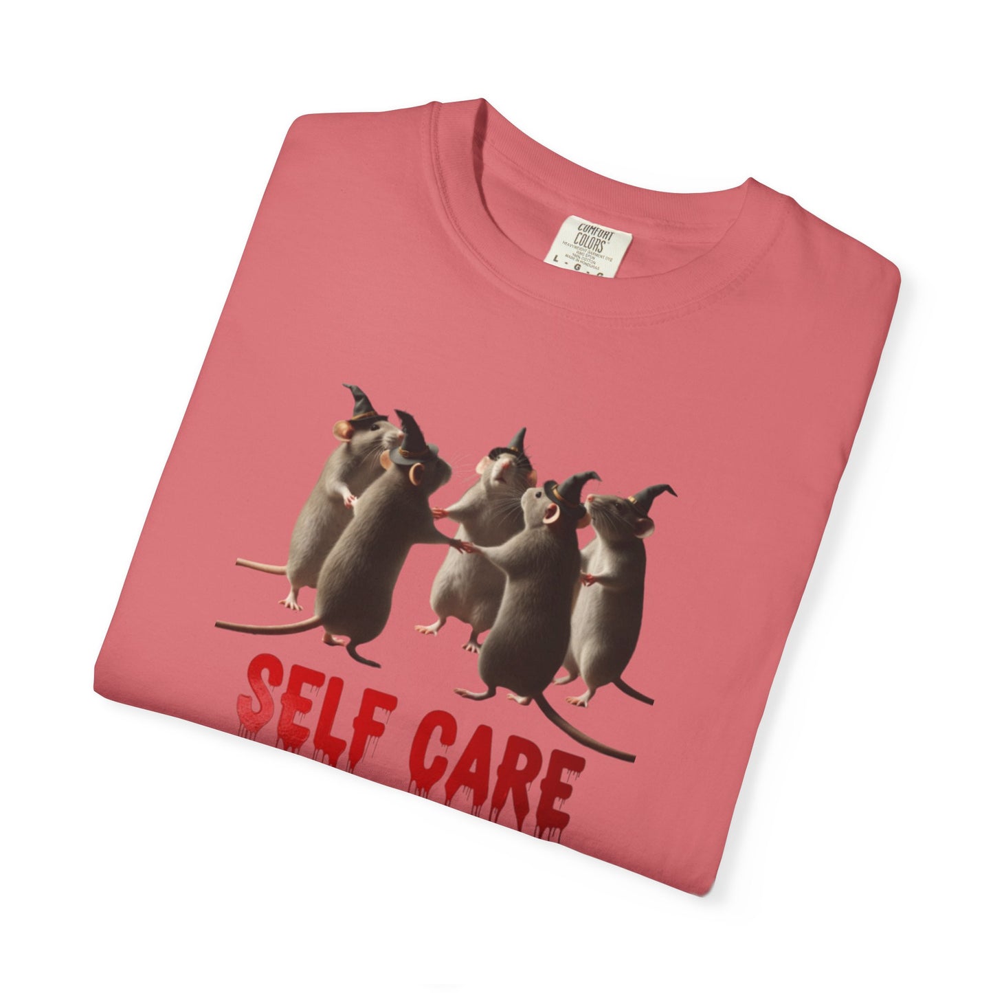 "Self Care" Witchy Rats T-Shirt | Funny Dark Humor Tee | Goblincore Spooky Season Apparel | Ironic Rat Cult Gift