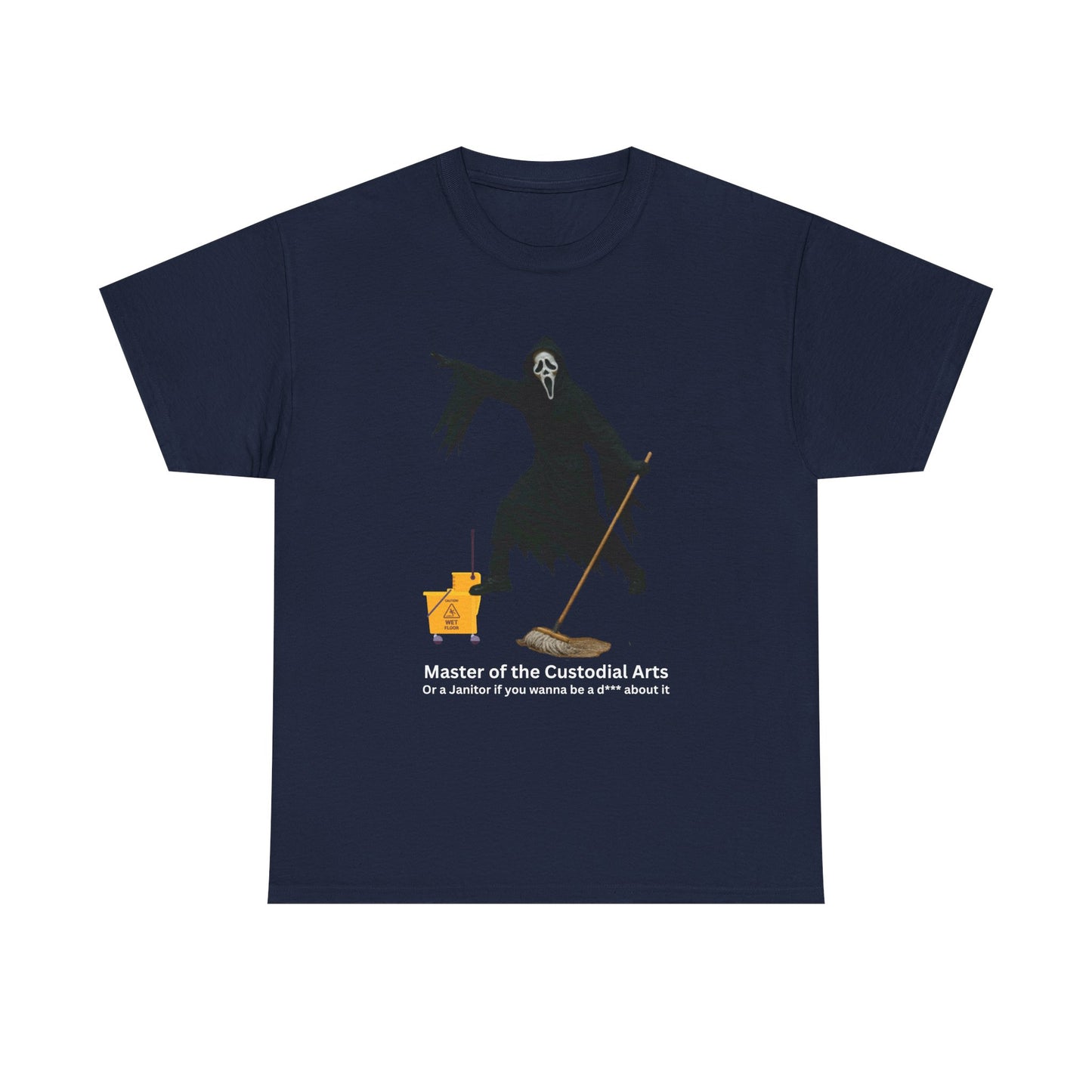 Ghostface Janitor Shirt | Master of the Custodial Arts Tee | Funny Horror Movie T-Shirt for Scream Fans, Custodian Gif