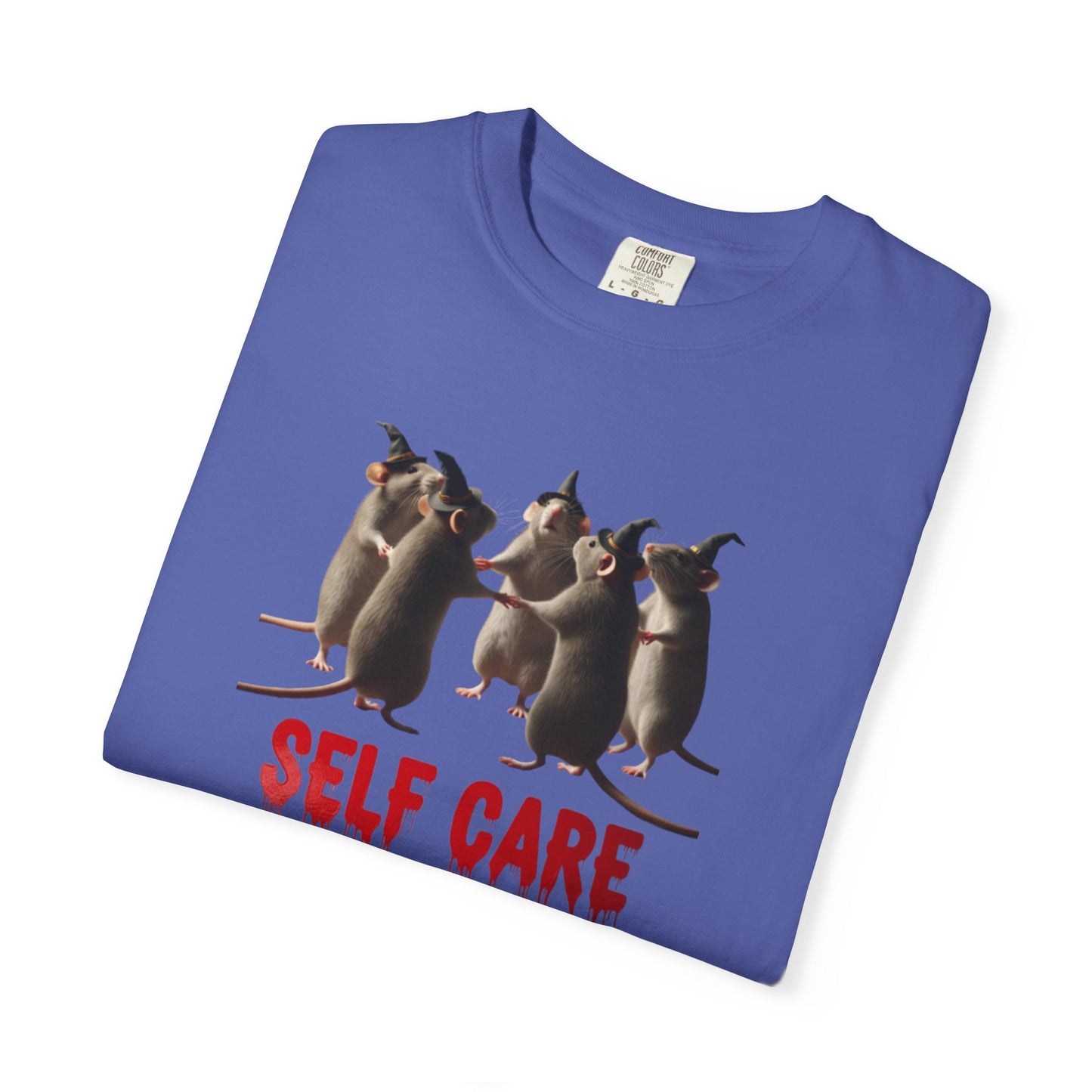 "Self Care" Witchy Rats T-Shirt | Funny Dark Humor Tee | Goblincore Spooky Season Apparel | Ironic Rat Cult Gift