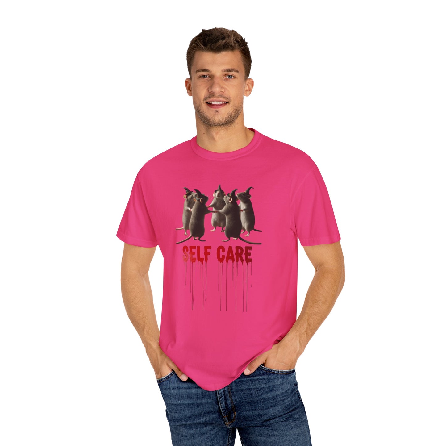 "Self Care" Witchy Rats T-Shirt | Funny Dark Humor Tee | Goblincore Spooky Season Apparel | Ironic Rat Cult Gift