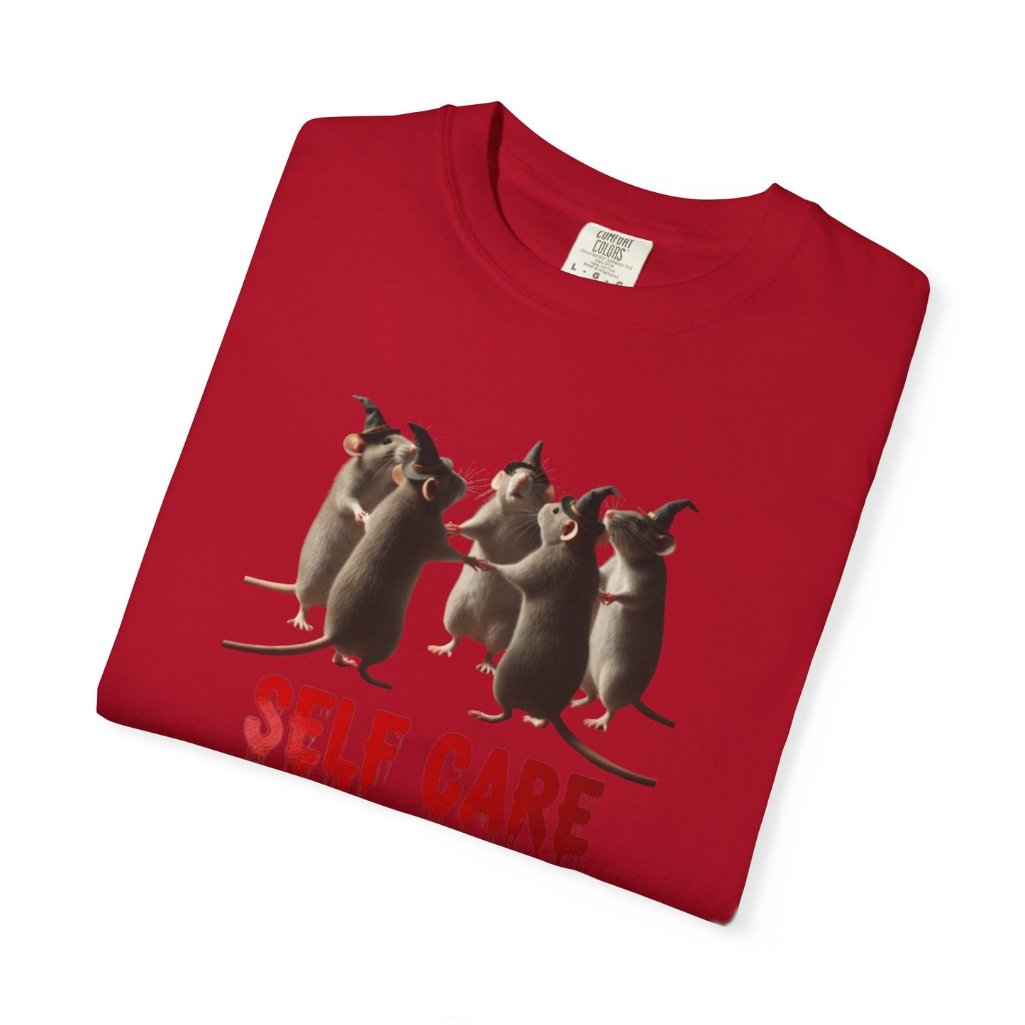 "Self Care" Witchy Rats T-Shirt | Funny Dark Humor Tee | Goblincore Spooky Season Apparel | Ironic Rat Cult Gift