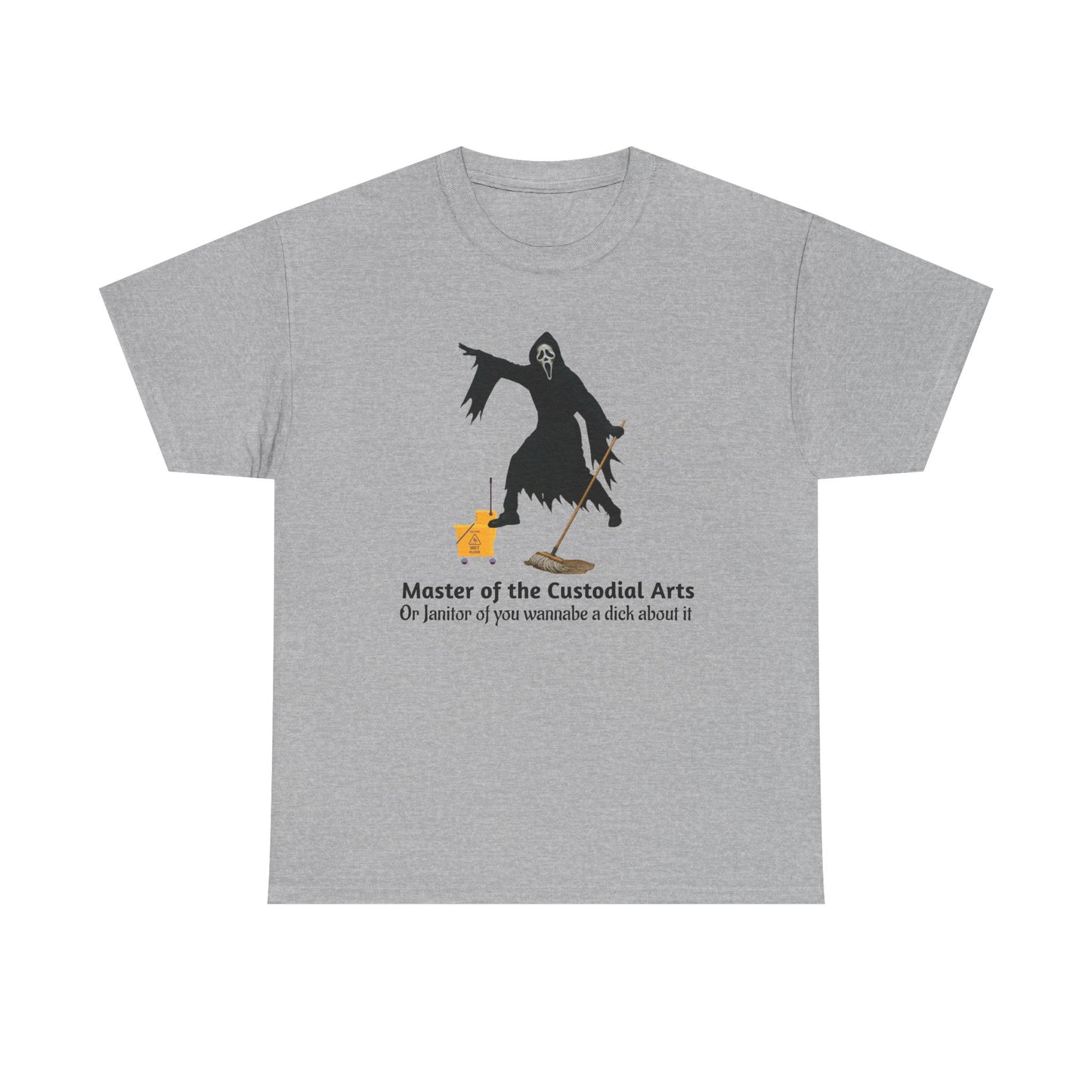 Ghostface Janitor Shirt | Master of the Custodial Arts Tee | Funny Horror Movie T-Shirt for Scream Fans, Custodian Gif