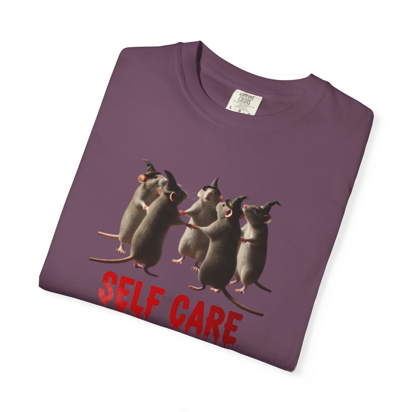 "Self Care" Witchy Rats T-Shirt | Funny Dark Humor Tee | Goblincore Spooky Season Apparel | Ironic Rat Cult Gift