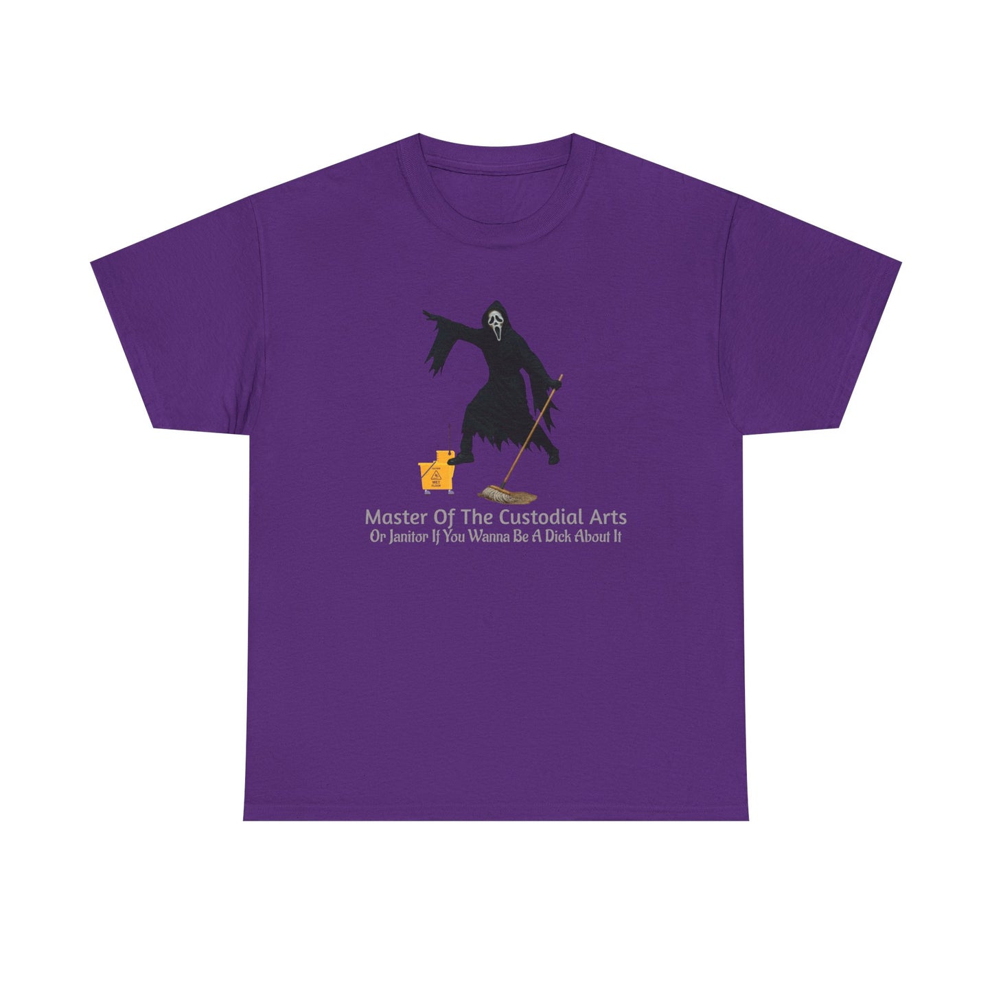 Ghostface Janitor Shirt | Master of the Custodial Arts Tee | Funny Horror Movie T-Shirt for Scream Fans, Custodian Gif