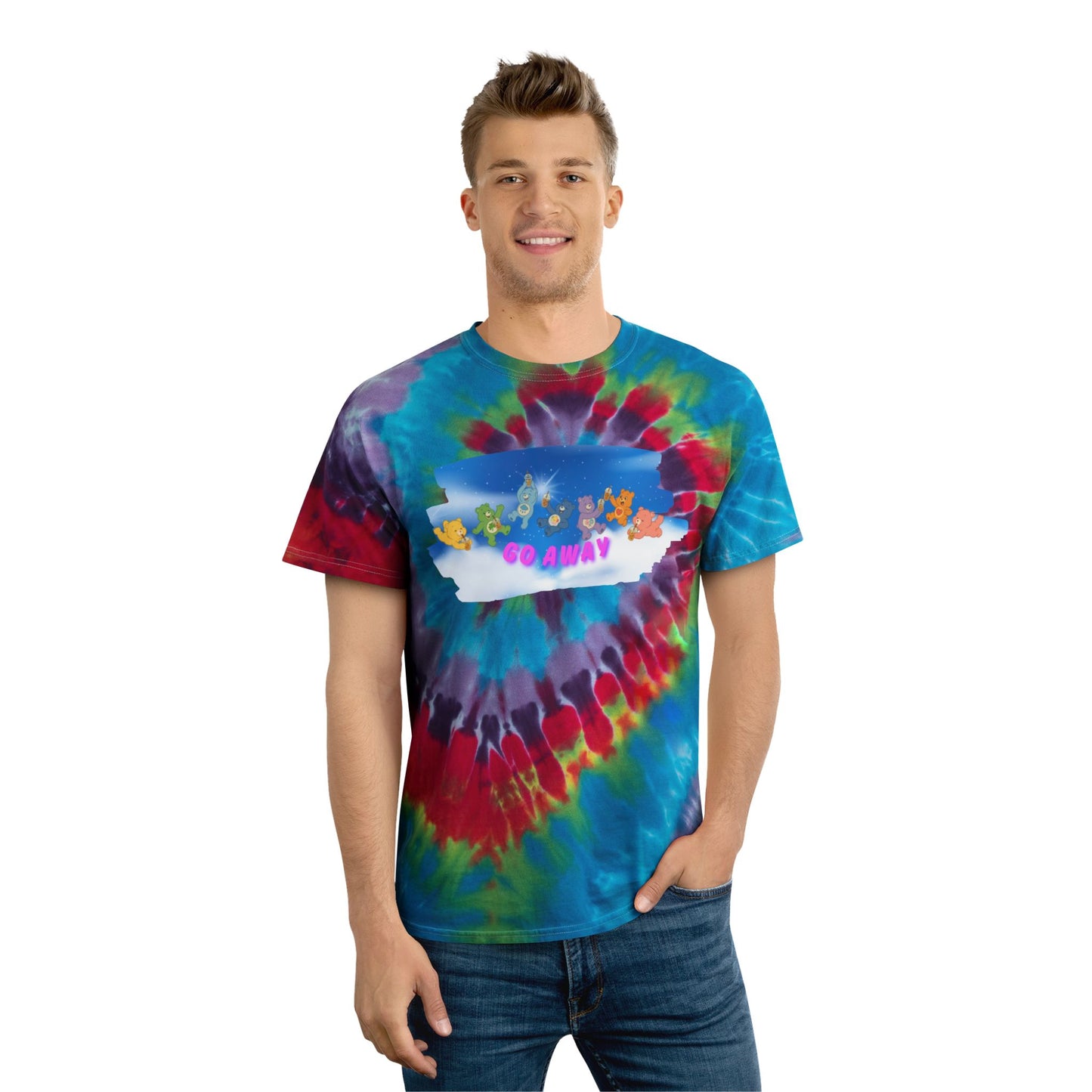 Spiral Tie-Dye Tee - Go Away, Chill Vibes, Summer Style, Casual Wear, Gift for Friends, Relaxation Outfit