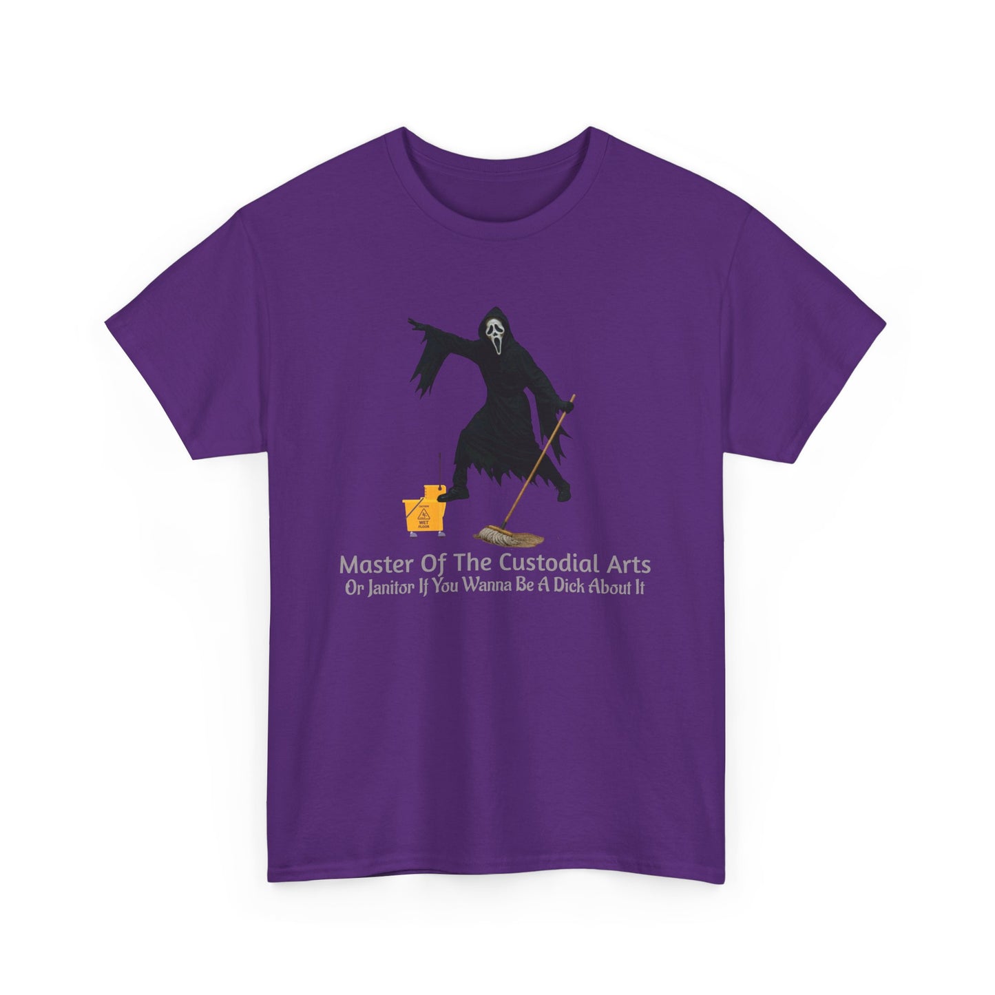 Ghostface Janitor Shirt | Master of the Custodial Arts Tee | Funny Horror Movie T-Shirt for Scream Fans, Custodian Gif