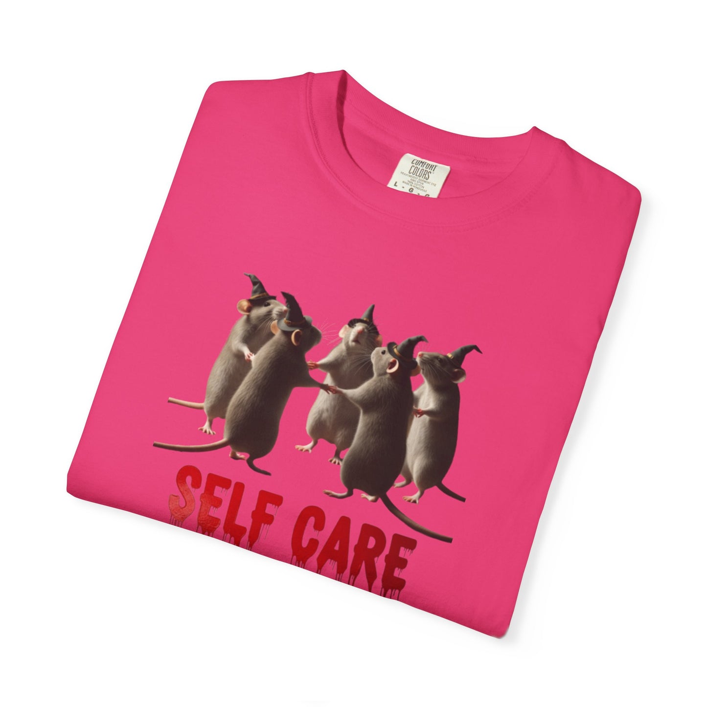 "Self Care" Witchy Rats T-Shirt | Funny Dark Humor Tee | Goblincore Spooky Season Apparel | Ironic Rat Cult Gift