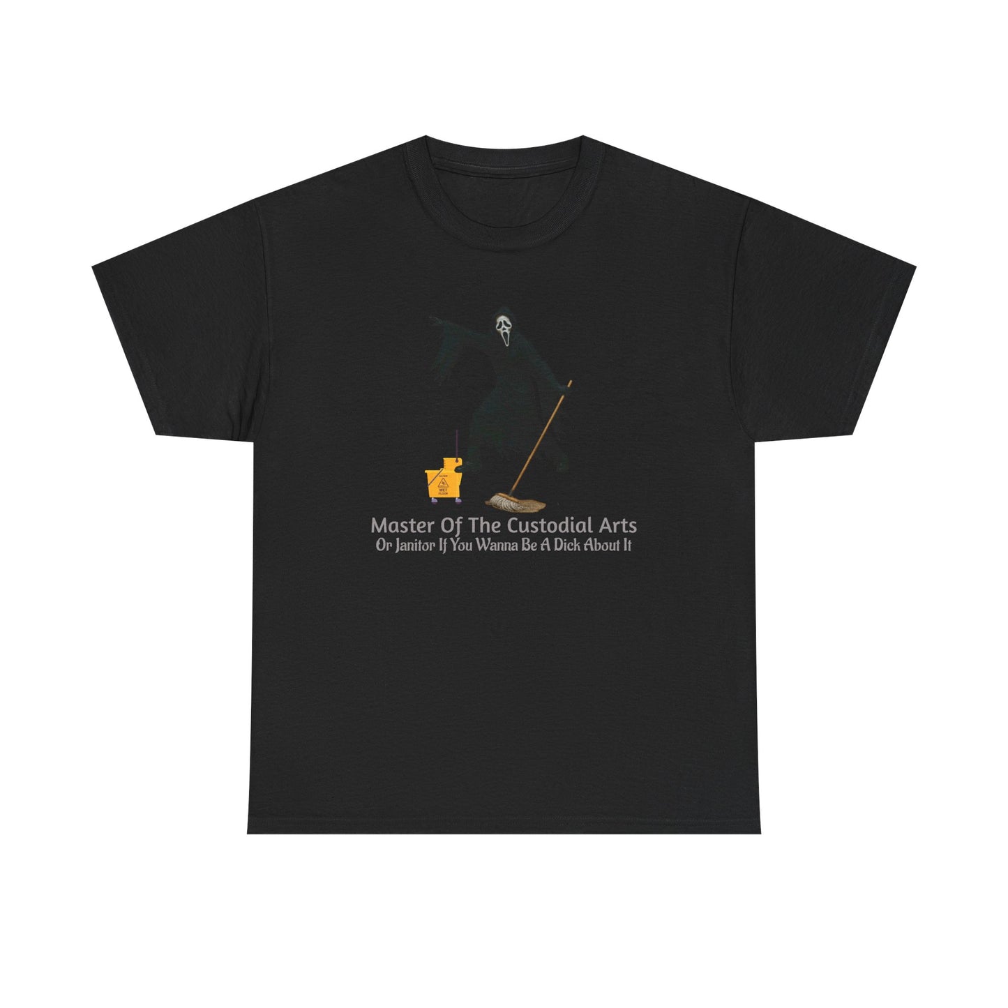 Ghostface Janitor Shirt | Master of the Custodial Arts Tee | Funny Horror Movie T-Shirt for Scream Fans, Custodian Gif