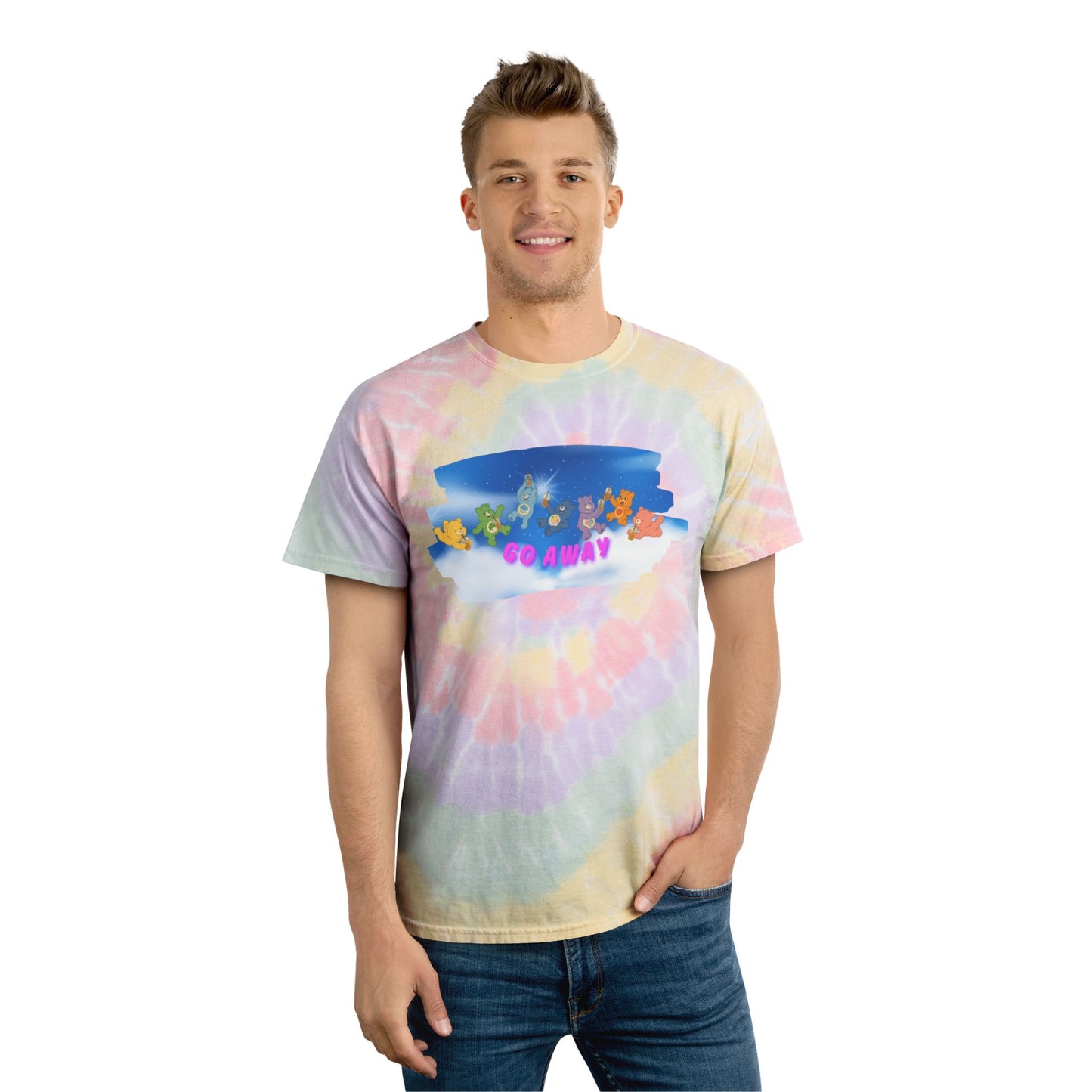Spiral Tie-Dye Tee - Go Away, Chill Vibes, Summer Style, Casual Wear, Gift for Friends, Relaxation Outfit