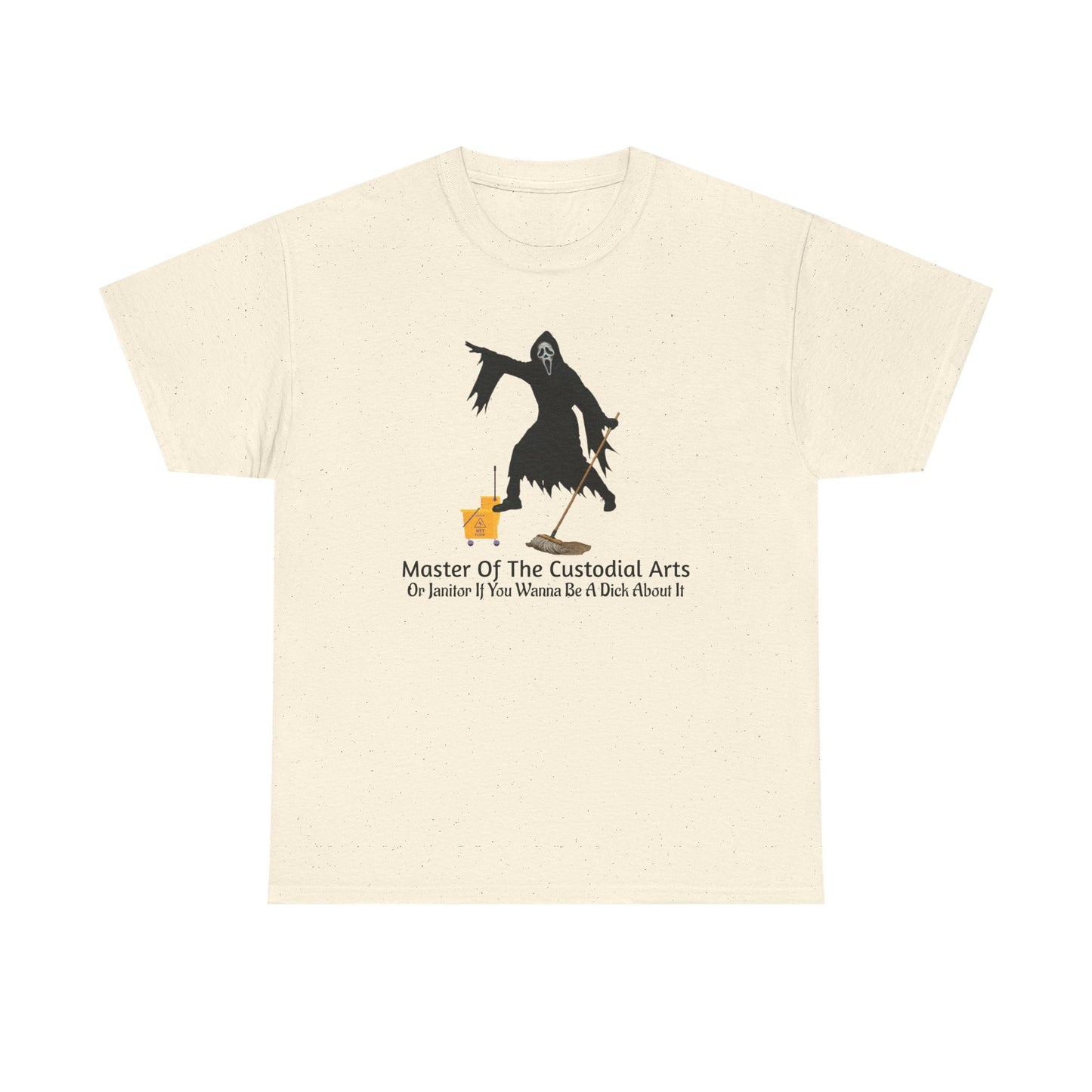 Ghostface Janitor Shirt | Master of the Custodial Arts Tee | Funny Horror Movie T-Shirt for Scream Fans, Custodian Gif