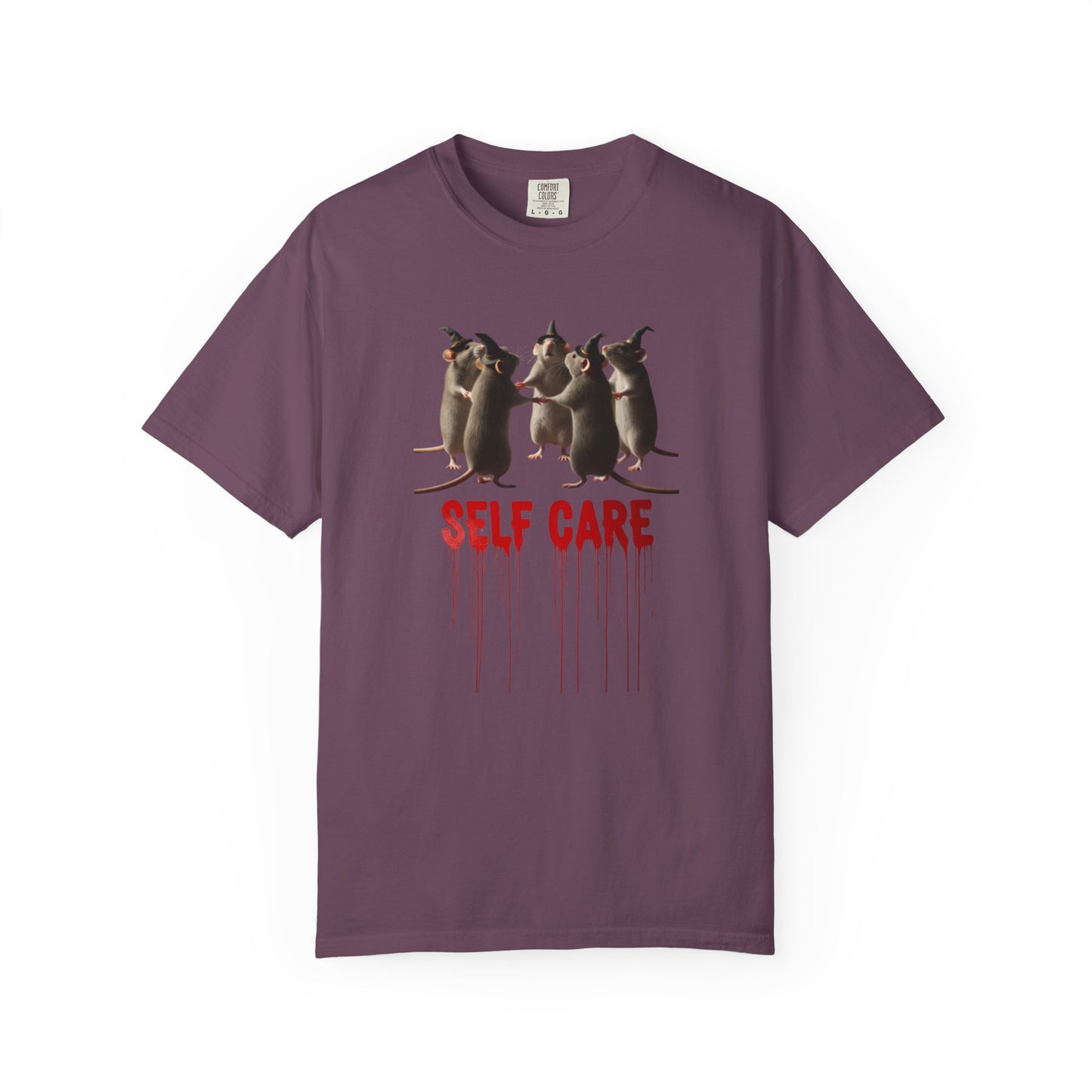 "Self Care" Witchy Rats T-Shirt | Funny Dark Humor Tee | Goblincore Spooky Season Apparel | Ironic Rat Cult Gift