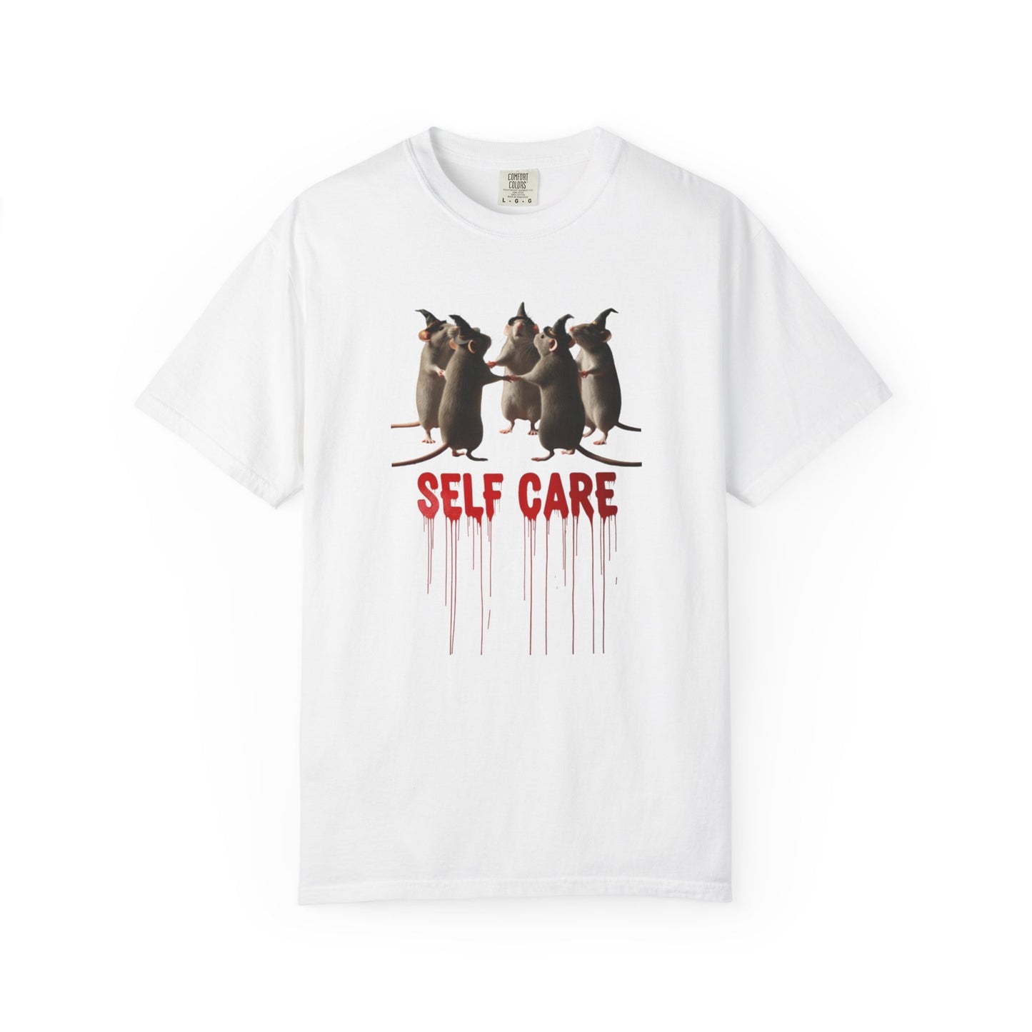 "Self Care" Witchy Rats T-Shirt | Funny Dark Humor Tee | Goblincore Spooky Season Apparel | Ironic Rat Cult Gift