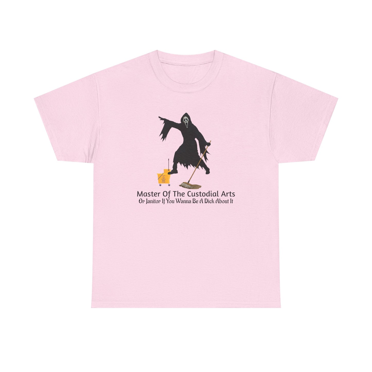 Ghostface Janitor Shirt | Master of the Custodial Arts Tee | Funny Horror Movie T-Shirt for Scream Fans, Custodian Gif