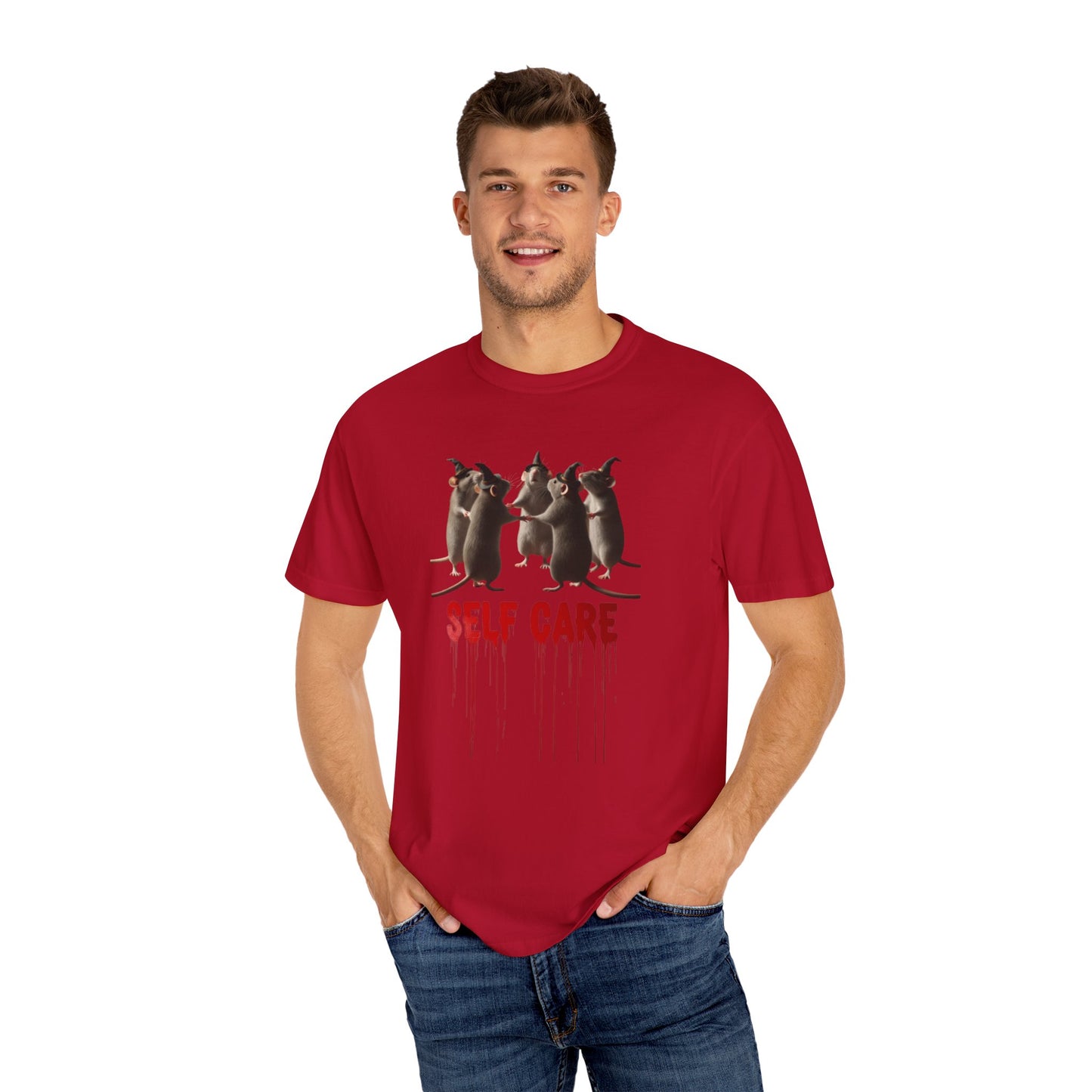 "Self Care" Witchy Rats T-Shirt | Funny Dark Humor Tee | Goblincore Spooky Season Apparel | Ironic Rat Cult Gift