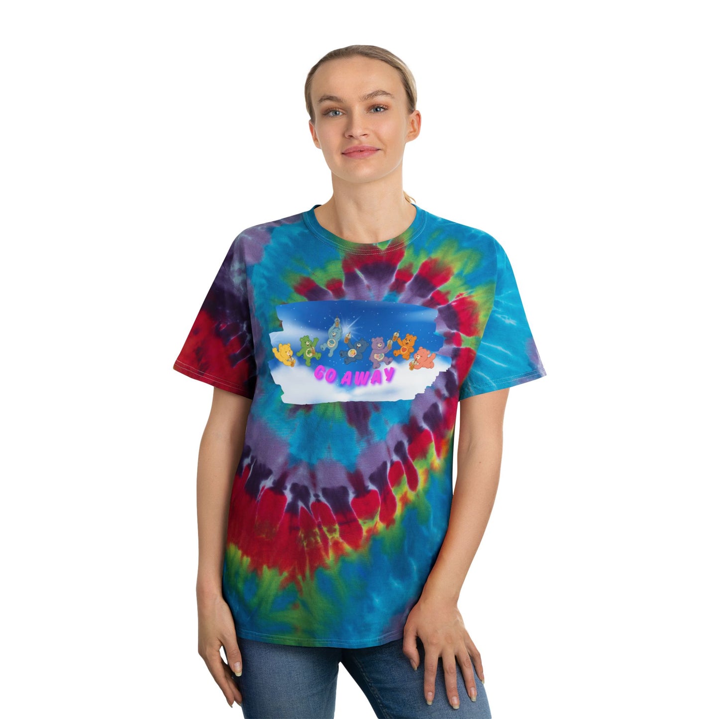 Spiral Tie-Dye Tee - Go Away, Chill Vibes, Summer Style, Casual Wear, Gift for Friends, Relaxation Outfit