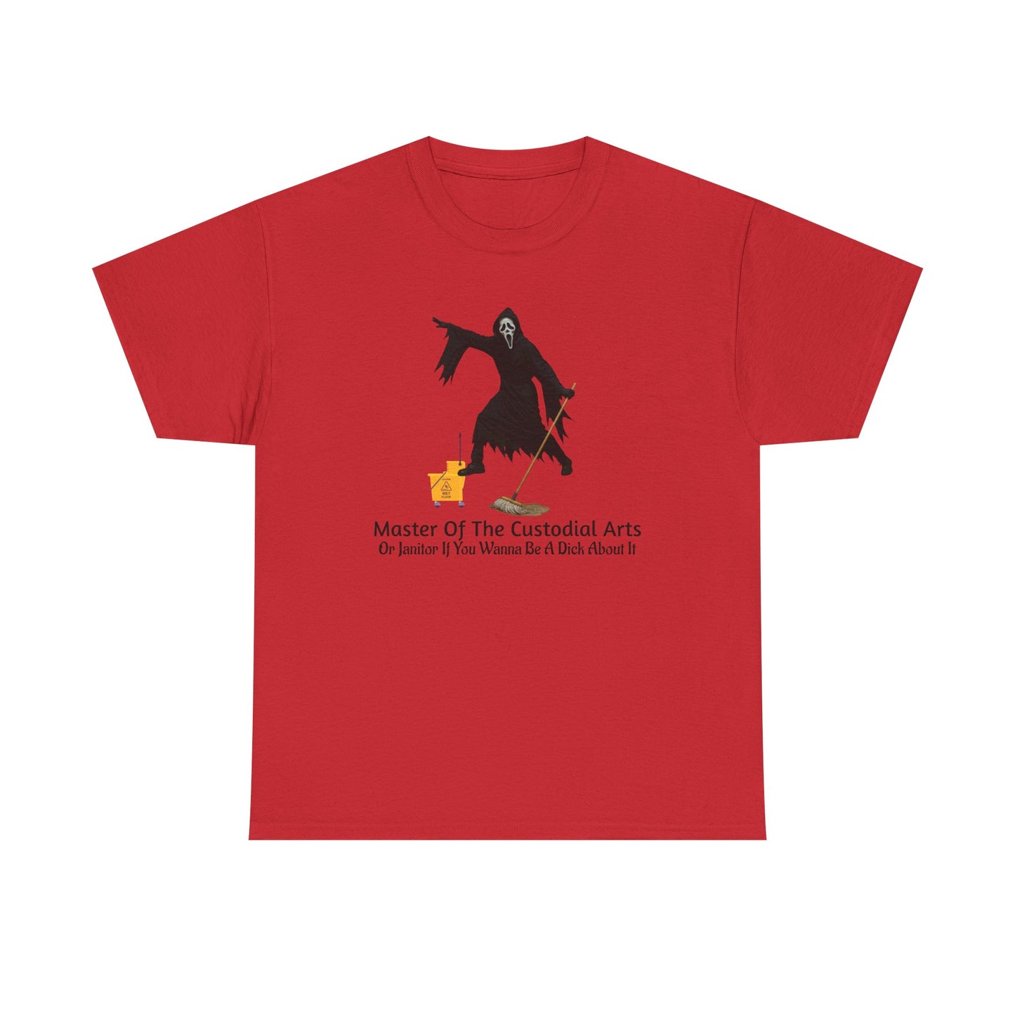 Ghostface Janitor Shirt | Master of the Custodial Arts Tee | Funny Horror Movie T-Shirt for Scream Fans, Custodian Gif