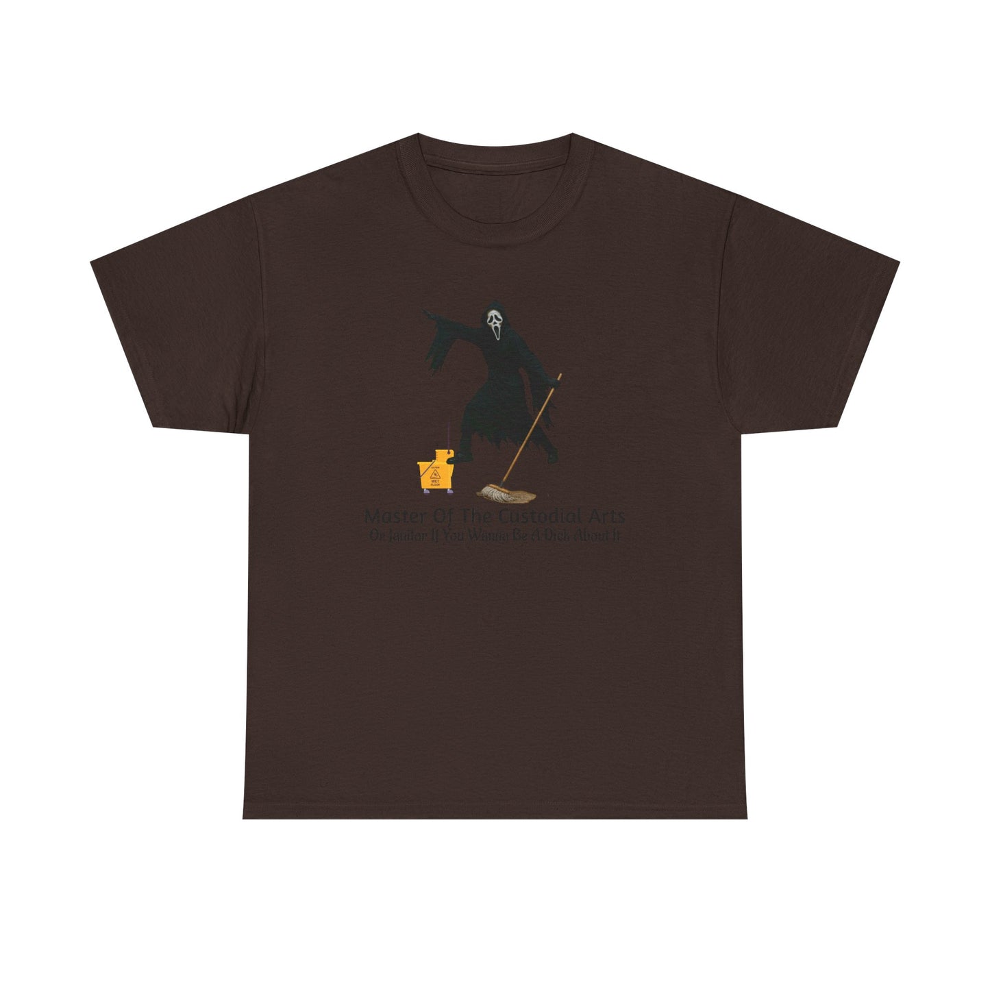 Ghostface Janitor Shirt | Master of the Custodial Arts Tee | Funny Horror Movie T-Shirt for Scream Fans, Custodian Gif