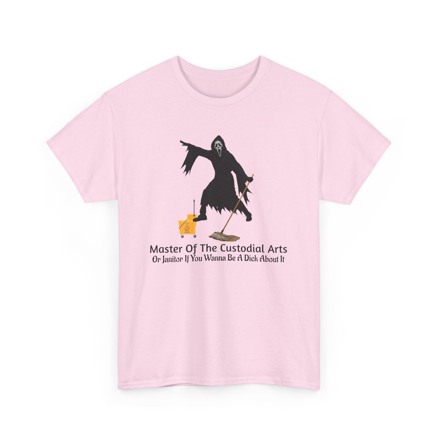 Ghostface Janitor Shirt | Master of the Custodial Arts Tee | Funny Horror Movie T-Shirt for Scream Fans, Custodian Gif