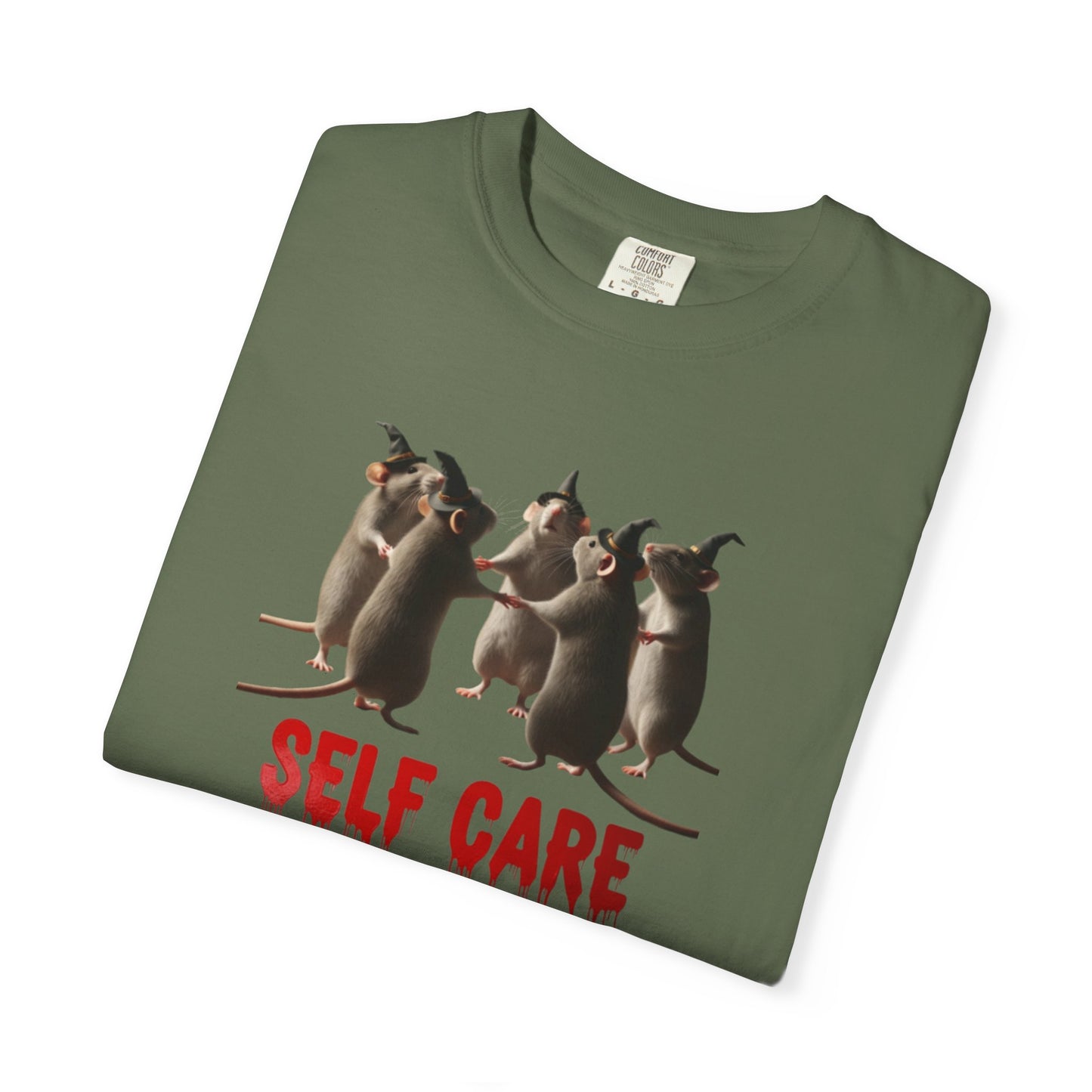 "Self Care" Witchy Rats T-Shirt | Funny Dark Humor Tee | Goblincore Spooky Season Apparel | Ironic Rat Cult Gift