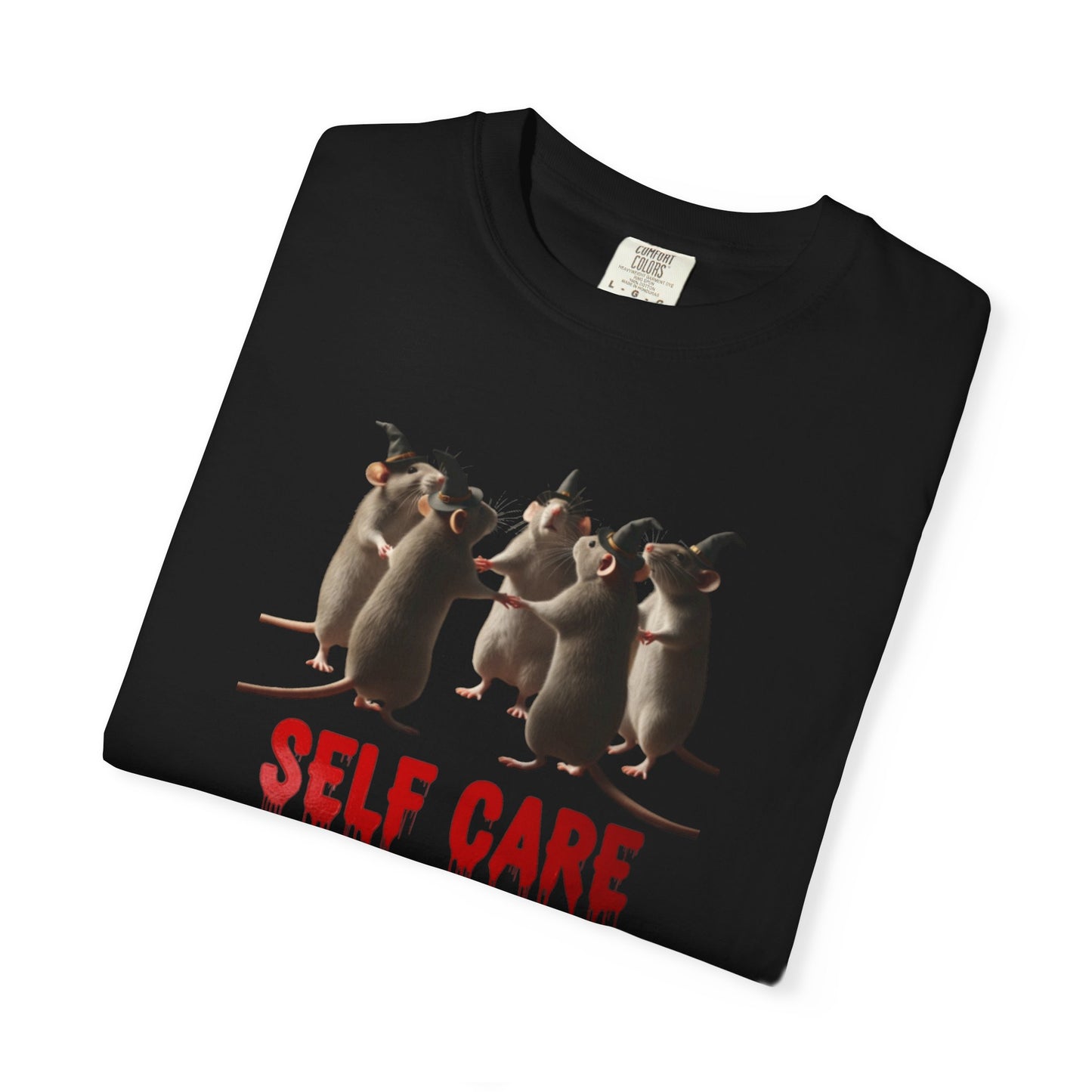"Self Care" Witchy Rats T-Shirt | Funny Dark Humor Tee | Goblincore Spooky Season Apparel | Ironic Rat Cult Gift