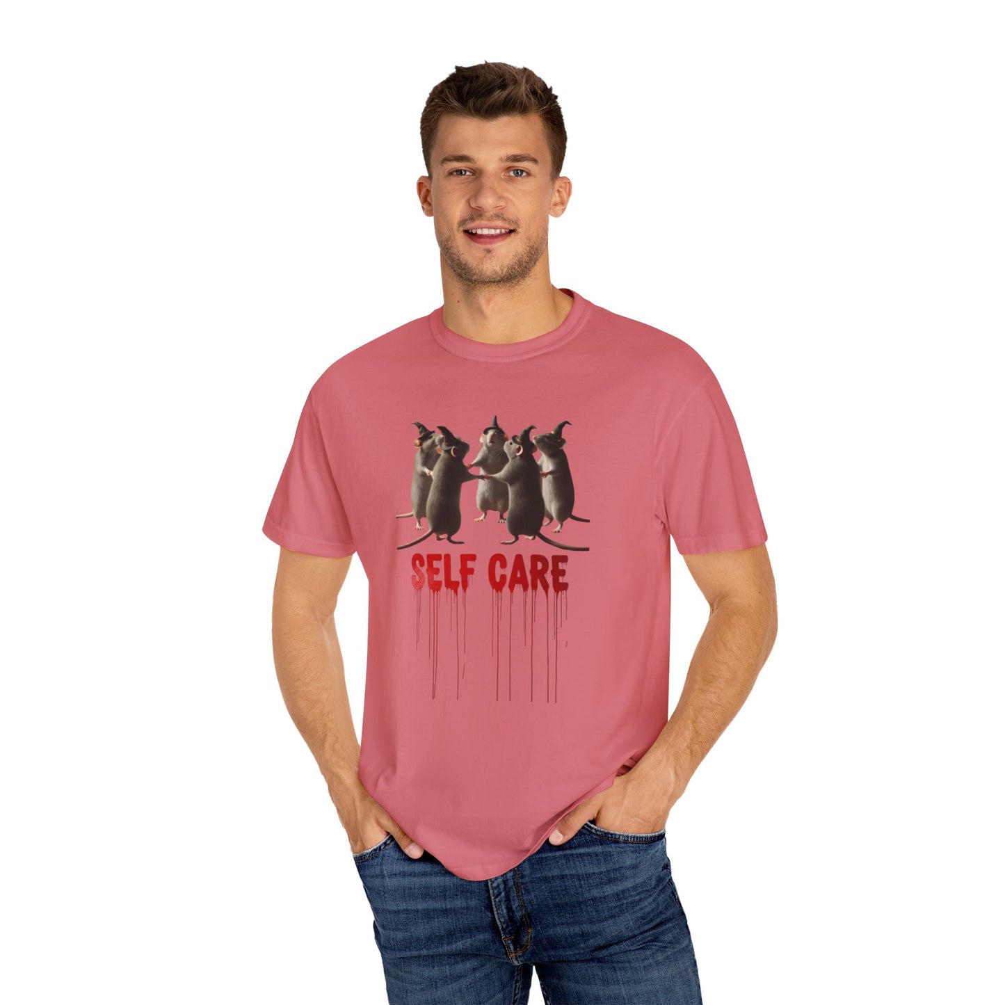 "Self Care" Witchy Rats T-Shirt | Funny Dark Humor Tee | Goblincore Spooky Season Apparel | Ironic Rat Cult Gift