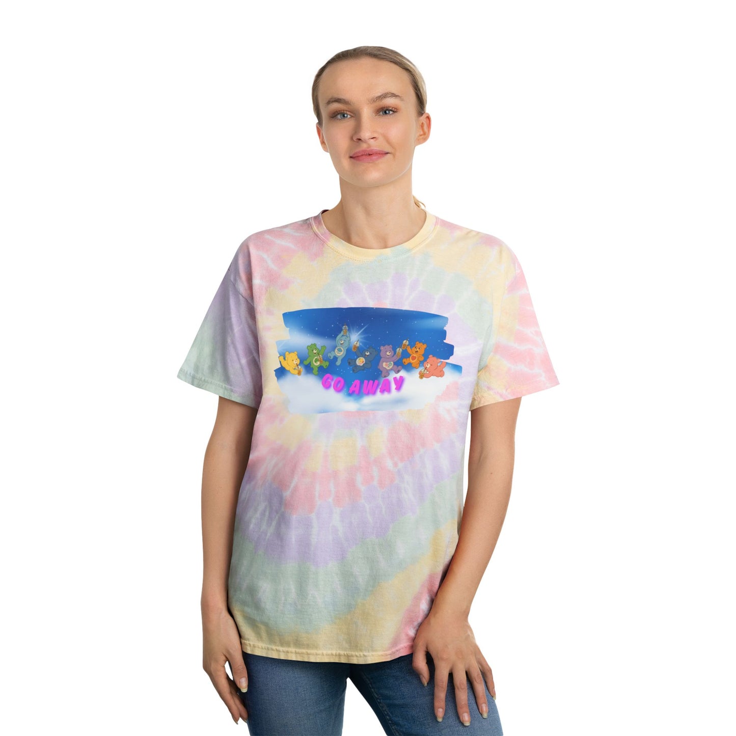 Spiral Tie-Dye Tee - Go Away, Chill Vibes, Summer Style, Casual Wear, Gift for Friends, Relaxation Outfit