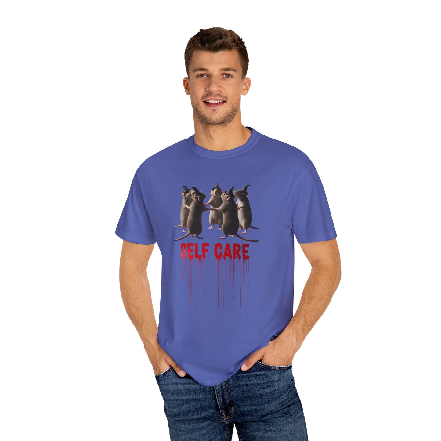 "Self Care" Witchy Rats T-Shirt | Funny Dark Humor Tee | Goblincore Spooky Season Apparel | Ironic Rat Cult Gift
